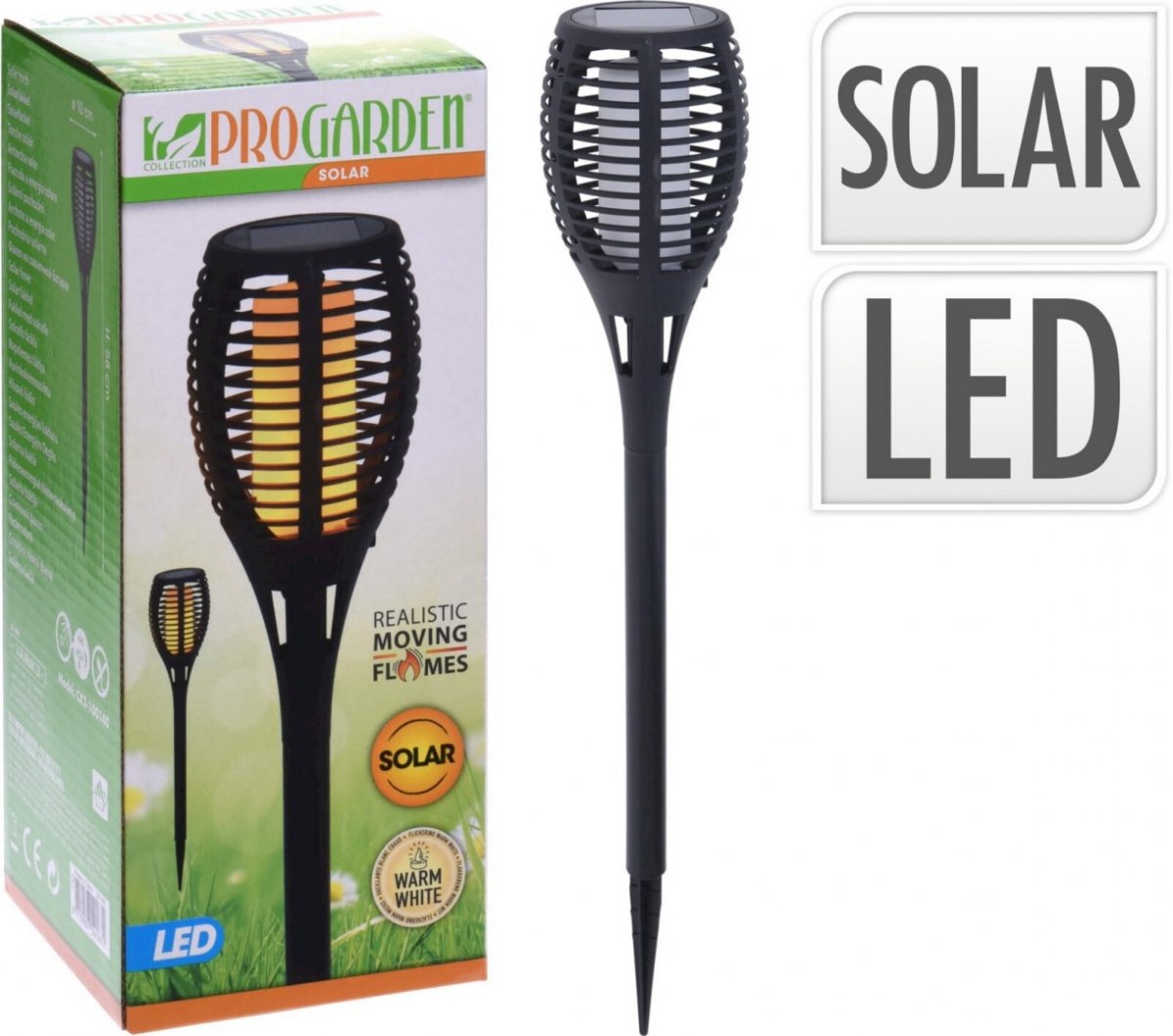 MAKRO - Fakľa solar PLAMEŇ 12 led