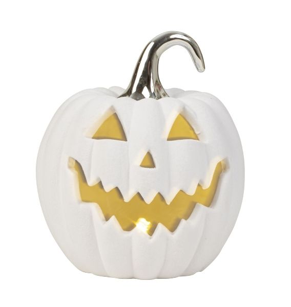 MAKRO - Tekvica Halloween biela LED