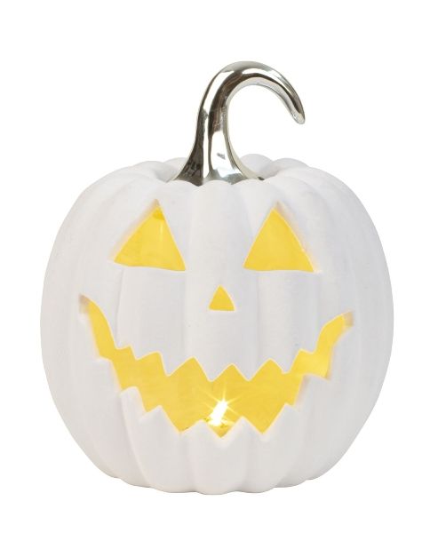 MAKRO - Tekvica Halloween biela LED